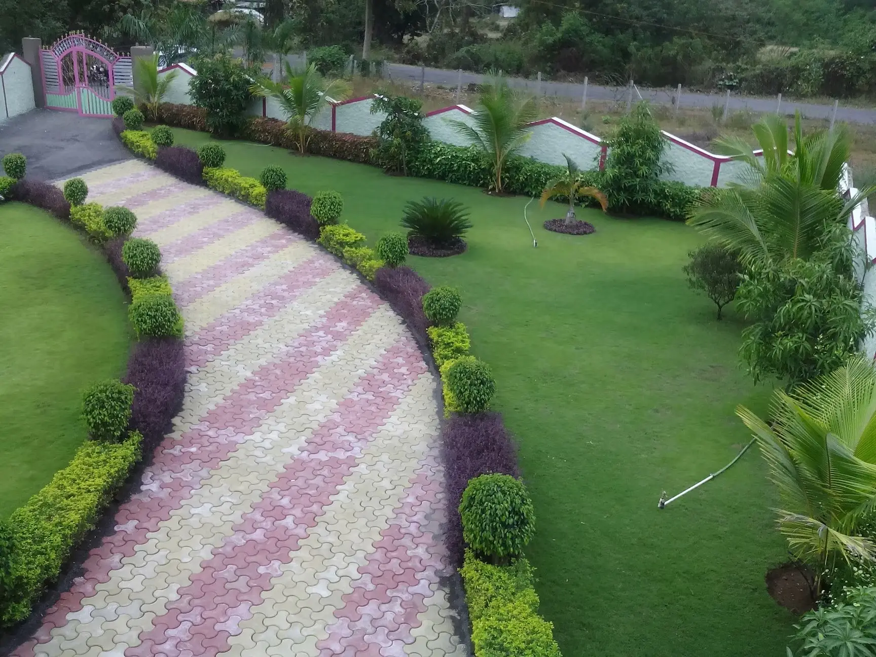 Landscape pathway and garden work for outdoor project area