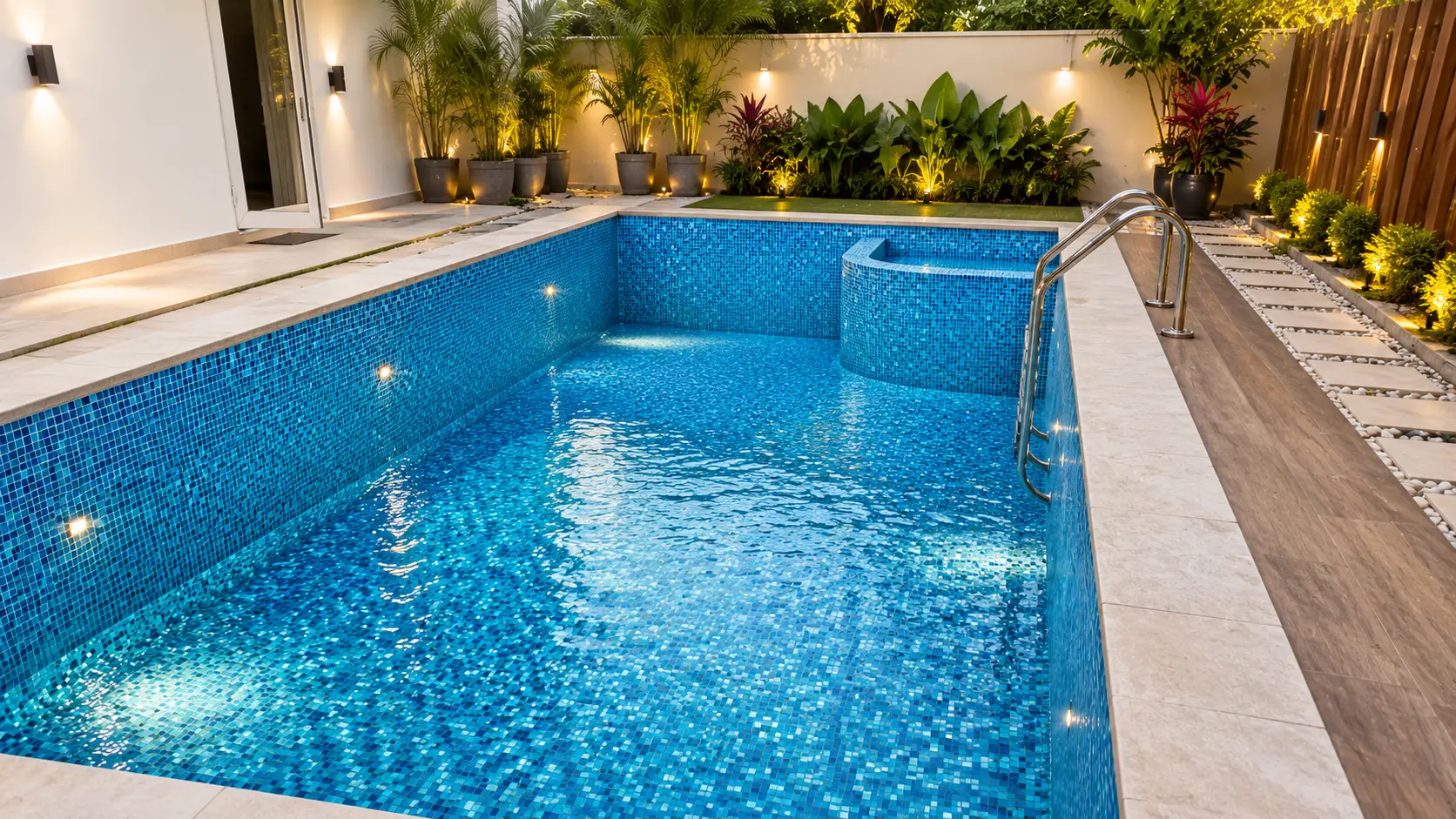 Swimming pool structure and finishing work