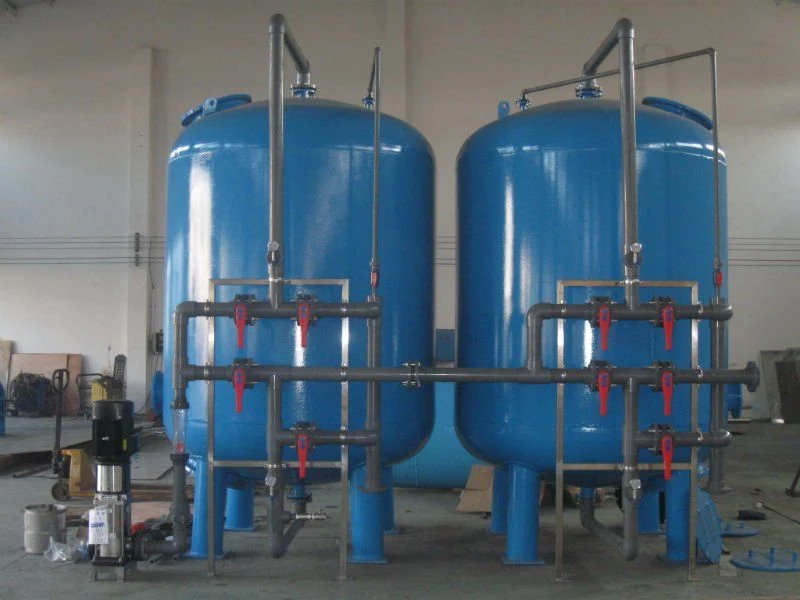 Large water treatment filtration system installation